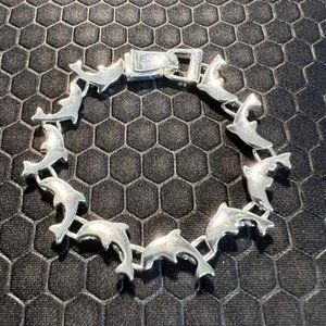Dolphin Bracelet 18K White Gold Plated